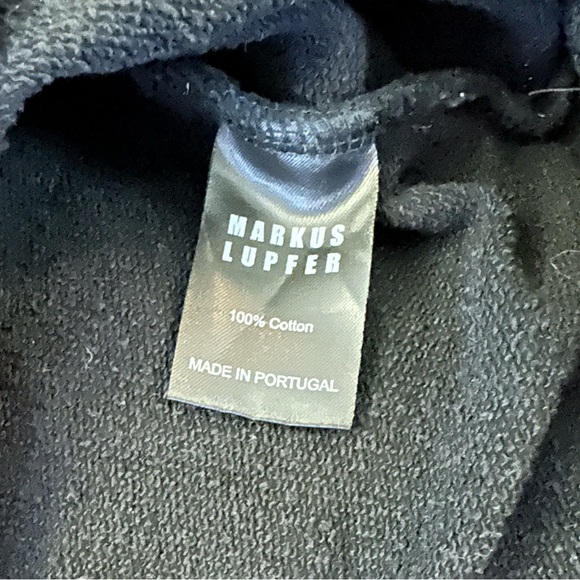 Women’s MARKUS LUPFER Black Crewneck Sweatshirts With Gap Tooth Lip Patch - Picture 8 of 8